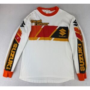 Suzuki Jersey Adult M White Vintage Quadrunner Racing Long Sleeve Limi-Wear USA